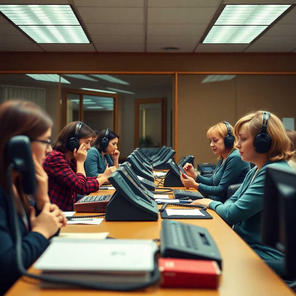 A busy receptionist with multiple phone lines