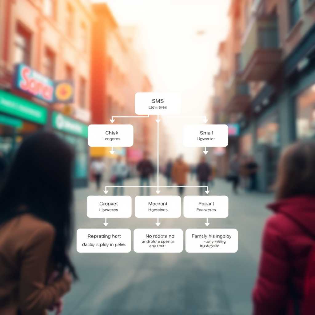 A simplified graphic illustrating the AI-powered SMS flow process.