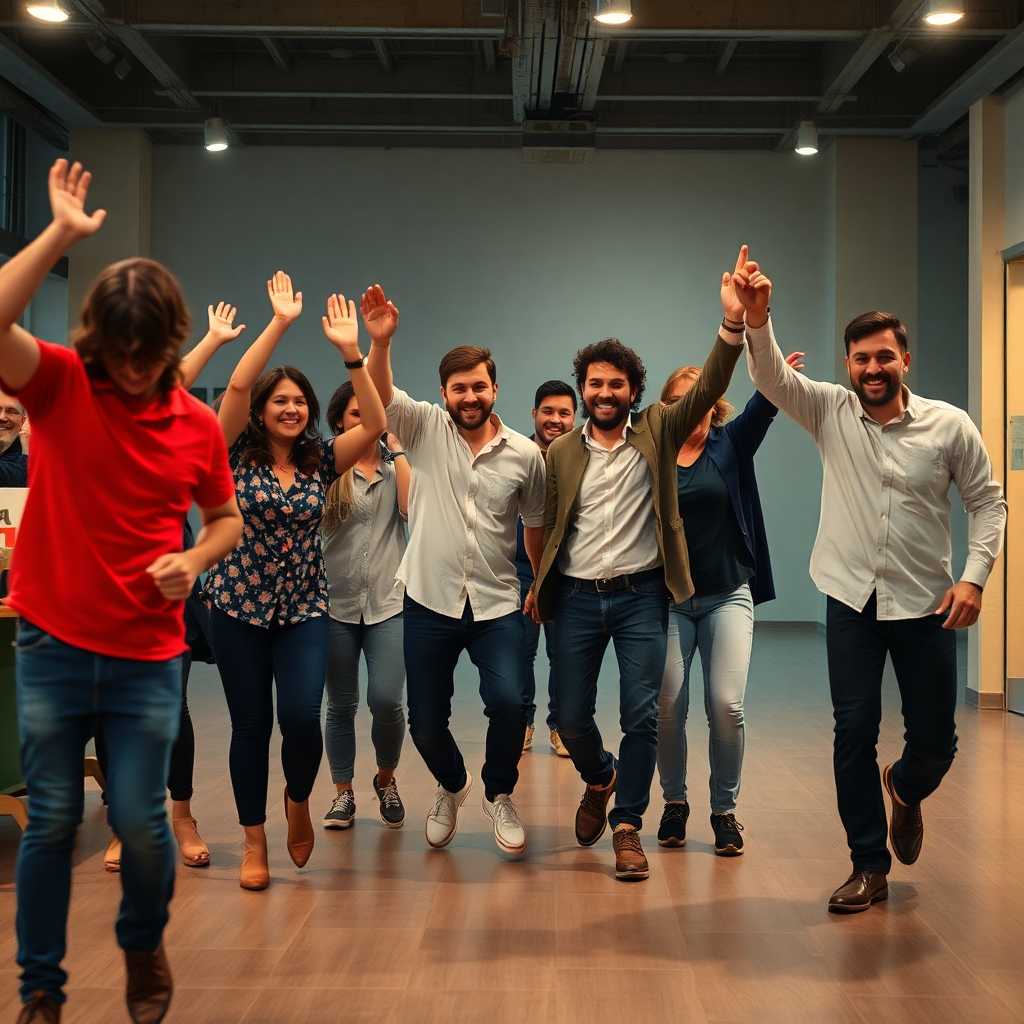 Moving team celebrating a successful day’s work