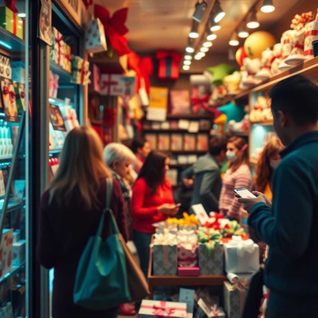 Busy gift shop with a flurry of incoming messages