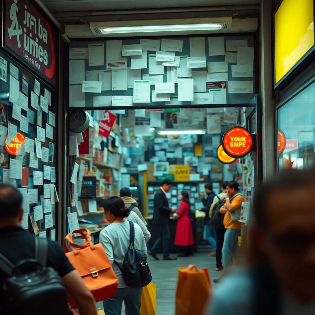 Busy storefront overflowing with texts and inquiries