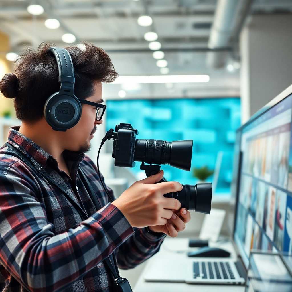 Busy real estate photographer handling multiple client requests.