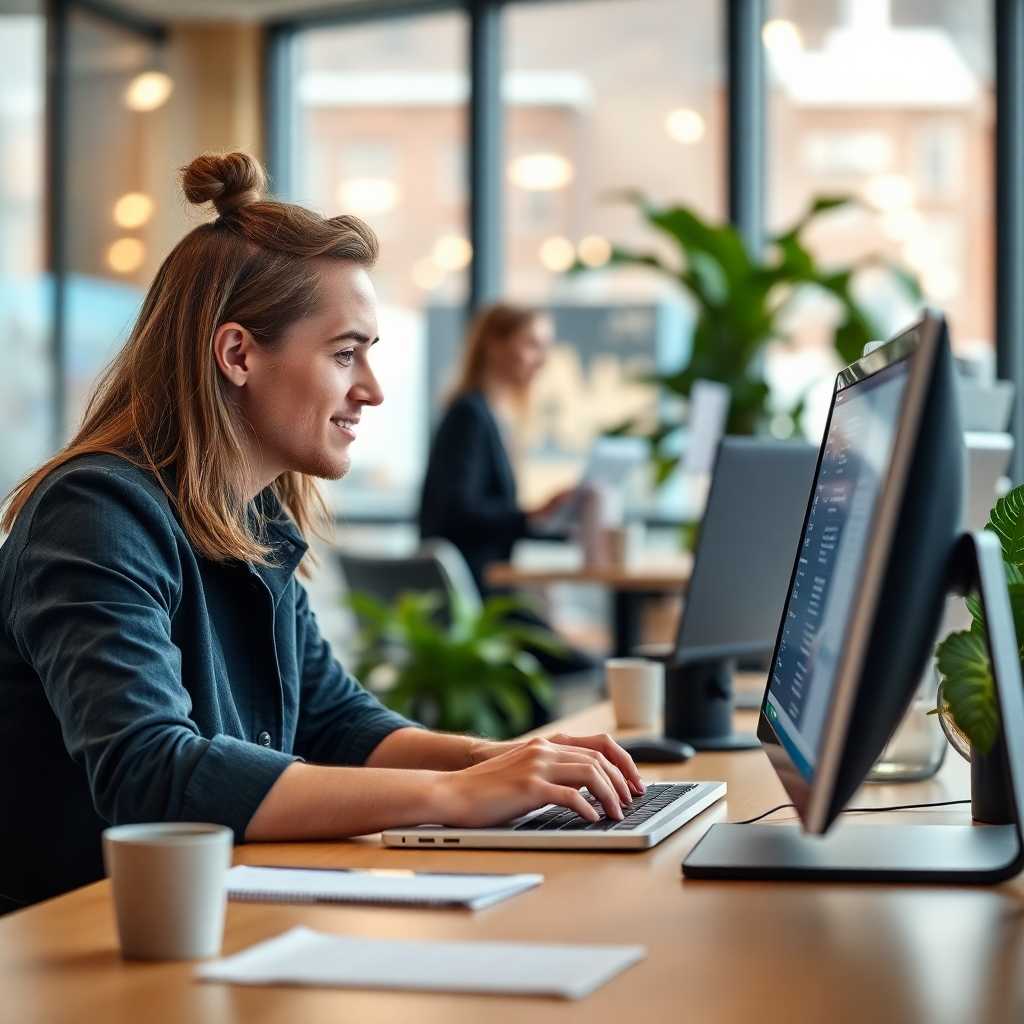 A customer reviewing messages on the desktop portal with ease