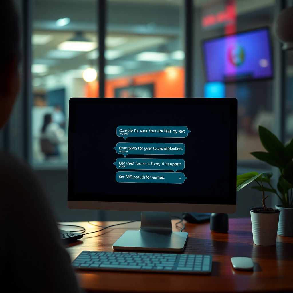 An efficient AI-driven SMS communication interface on a desktop screen.