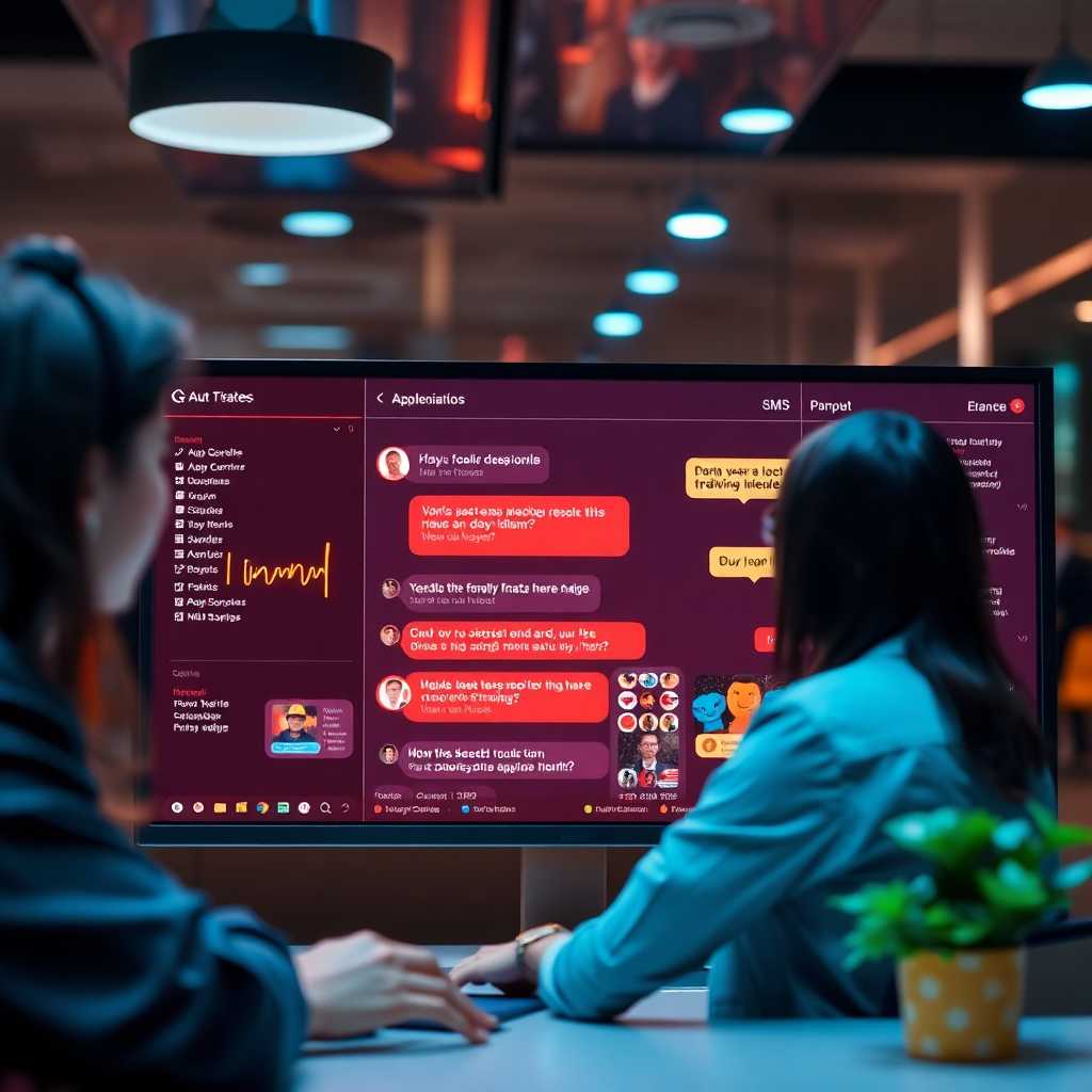 SMS dashboard showing real-time customer interactions