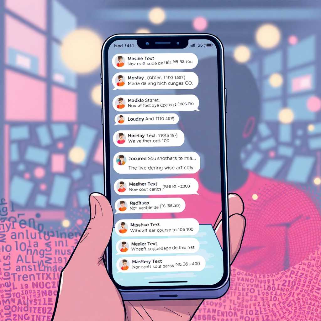 Illustration of a smartphone receiving multiple texts