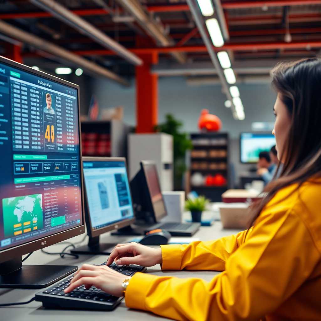 Employee managing orders on a desktop portal