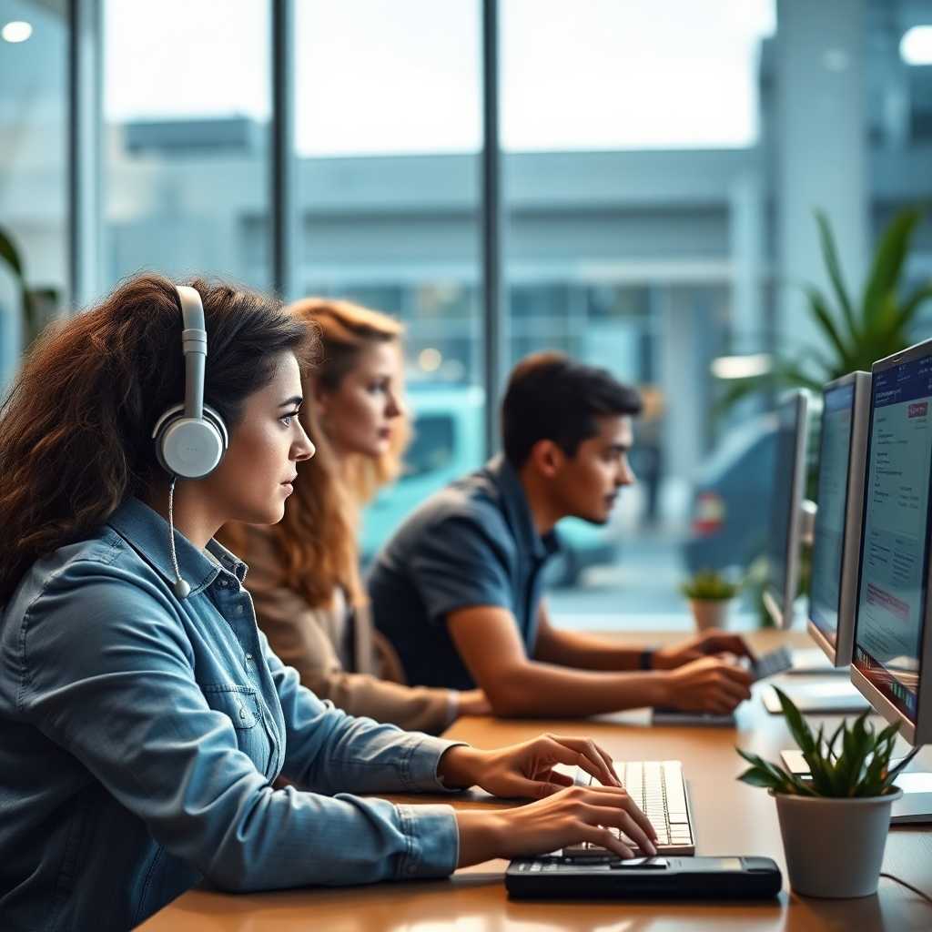 Employees utilizing TextSupport Sales PRO at a desktop portal