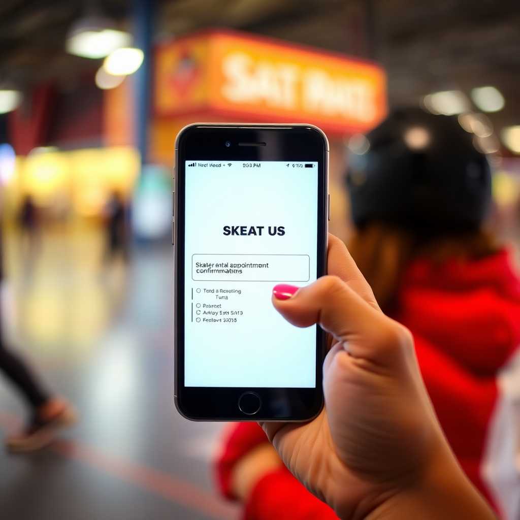 Smartphone screen displaying skate rental appointment confirmations