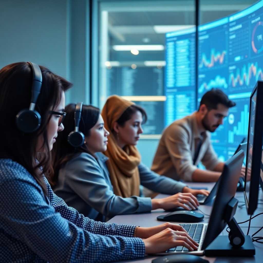 A team efficiently processing inquiries through a central dashboard