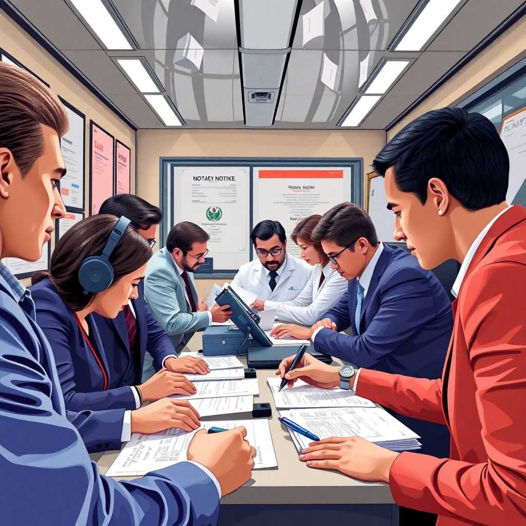 Illustrating a busy mobile notary office brimming with requests