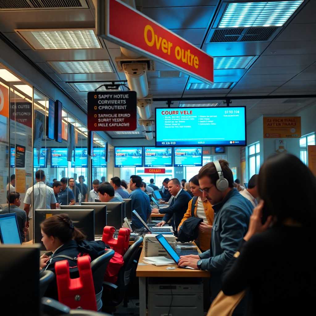 A busy courier office bustling with incoming calls and texts.
